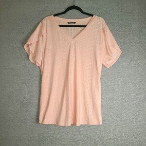 Bloomchic Womans Short Sleeve Top Pink Size US 18-20